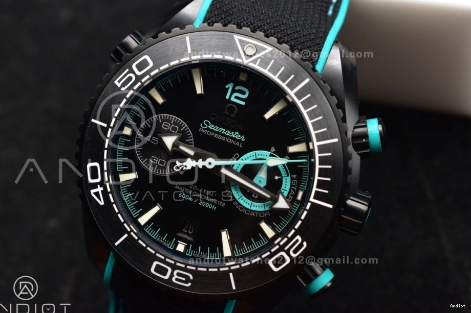 Planet Master Rubber on Black A9900 Black M+SF Ocean Deep Chrono Edition Black Dial Strap 1:1 Ceramic Best 1224